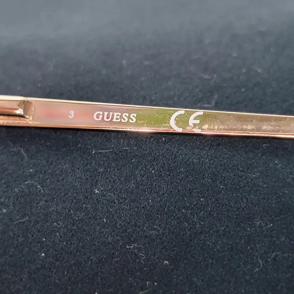 Guess Eyeglasses Gold Glitter / Black Frames 56/14 145
